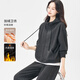 韓都衣舍【松弛有氧減齡連帽開(kāi)衫】衛衣外套2025冬加絨百搭顯瘦高級感