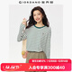 佐丹奴長(cháng)袖T恤女秋冬純棉t恤衫繡花圓領(lǐng)復古條紋上衣05325862