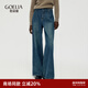 歌莉婭 冬季新品  加絨寬松牛仔褲  1CSCCD060 75U牛仔藍 25