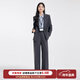達佳詩(shī)灰色西裝套裝女正裝大學(xué)生答辯教資面試職業(yè)裝小個(gè)子女士西服外套 灰色褲套【一?？畚餮b+西褲】 S 適合90-105斤可穿，正碼正拍