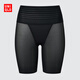 優(yōu)衣庫女裝AIRism塑身打底短褲/腰部平滑款482711 09 黑色 L