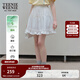 Teenie Weenie小熊女裝簡(jiǎn)約休閑夏裝甜美花邊蓬蓬裙甜美半身裙短裙 象牙白 S
