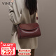 viney牛皮包包女包品牌斜挎枕頭包輕奢單肩包生日圣誕禮物送女生女友