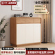 奈居俄羅斯落葉松實(shí)木鞋柜門(mén)口入戶(hù)柜家用原木風(fēng)入戶(hù)玄關(guān)柜收納儲物柜 原木+白【100*35*100cm】