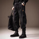 貴色高端美式復古工裝牛仔褲子男2025秋冬季寬松哈倫束腳休閑長(cháng)褲男