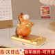軒締閣2026馬年吉祥物生肖小馬擺件新年禮物手機支架桌面公司伴手禮禮品 【橙色】馬上有錢(qián)手機支架 喬遷之喜搬家禮物工藝品