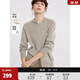 ELLE【100%綿羊毛】連帽毛衣開(kāi)衫女2024冬季新款簡(jiǎn)約氣質(zhì)毛針織衫 中灰 L