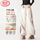 浪莎闊腿工裝褲女2025款冬季加絨寬松直筒休閑防風(fēng)防水登山?jīng)_鋒褲子女
