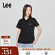 Lee25新品標準版翻領(lǐng)刺繡Logo女短袖polo衫休閑潮流LWT009916205 黑色 M