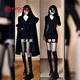 妃衣度（FYDOUL）黑色v領(lǐng)包臀連衣裙女秋冬季針織大衣內搭緊身小個(gè)子巨好看短裙子 黑色v領(lǐng)【常規款】 S 80-95斤