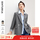 尚都比拉氣質(zhì)通勤職業(yè)小西裝女秋季百搭高級感西服休閑外套 灰色 L 