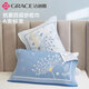 潔麗雅A類(lèi)新疆棉抗菌枕巾加大加厚蜂窩立體單人枕頭巾 蒲公英-藍 一對裝