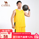 駱駝（CAMEL） 駱駝籃球服套裝男士夏季運動(dòng)背心短袖藍球比賽訓練服隊服球衣 Y1S2LH608，明亮黃/黑色 S