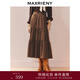 MAXRIENY咖色百褶蛋糕裙25秋款溫柔氣質(zhì)感傘裙收腰層疊傘擺半裙 咖色 L