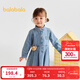 巴拉巴拉【商場(chǎng)同款】童裝寶寶連衣裙女童牛仔裙2025秋新款A字裙 牛仔淺藍88101 100