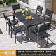 鳳朝皇戶(hù)外桌椅套裝庭院室外塑木防腐別墅陽(yáng)臺4椅一桌花園休閑餐桌椅子 經(jīng)典款 巴克6椅+160x90 拼花長(cháng)桌 新鍍鋅鋼架