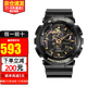 卡西歐（CASIO）手表男 g-shock自動(dòng)背光迷彩風(fēng)大表盤(pán)雙顯防水防震運動(dòng)男表石英表 軍事迷彩GA-100CF-1A9