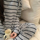 南木熊睡衣女款秋冬季2025新款簡(jiǎn)約高級感德絨磨毛冬天保暖加厚家居服 條紋睡衣M碼【80-100斤】