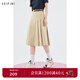 詩(shī)凡黎（‘S EIFINI）詩(shī)凡黎miu系卡其學(xué)院風(fēng)百褶半身裙2024夏新款高級感好看中長(cháng)裙女 卡其色 S 155/60A
