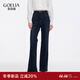 歌莉婭 冬季新品  加絨喇叭牛仔長(cháng)褲  1ECCCD110 75U牛仔藍 26