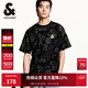 杰克·瓊斯（JACK&JONES）男裝春夏季新款簡(jiǎn)約純棉滿(mǎn)印寬松短袖T恤男情侶同款小眾個(gè)性T恤 E40黑色 常規 3XL (195)