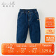 戴維貝拉【商場(chǎng)同款】?jì)和澴忧锒型蓍e牛仔棉褲夾棉加厚
