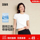 森馬（Semir）涼感T|短袖T恤女短款刺繡修身2025基礎圓領(lǐng)正肩夏裝109325100007