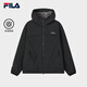 FILA 斐樂(lè )官方男士棉服2026春新款時(shí)尚休閑寬松上衣保暖連帽外套 暗流黑-BK XL 180/100A/XL