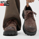 KFUR馬丁靴男低幫英倫男鞋復古厚底大頭德比鞋男增高鞋子翻毛皮工裝鞋 棕色 42