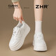 ZHR則則厚底小白鞋女鞋秋冬增高時(shí)尚休閑鞋女松糕鞋運動(dòng)板鞋 ID58米色37