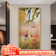 出寫(xiě)輕奢美式小鹿油畫(huà)高級感入戶(hù)玄關(guān)裝飾畫(huà)正對門(mén)過(guò)道走廊背景墻掛畫(huà) 逐鹿生財-A 60*120cm 【油畫(huà)布紋+鋁合金外框】