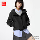 優(yōu)衣庫女裝休閑連帽短外套/時(shí)尚百搭25秋冬新款479229 09 黑色 M