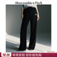 Abercrombie & Fitch女裝25秋冬新款百搭LOGO顯瘦微喇保暖抓絨運動(dòng)衛褲長(cháng)褲147-5116 黑色 S (165/72A) 偏大偏長(cháng)，建議小一碼