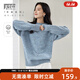 對白浪漫復古星空絨圓領(lǐng)套頭毛衣女2025年秋冬新款寬松羊毛針織衫 星空藍 M
