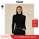 ELAND衣戀長(cháng)袖T恤女半高領(lǐng)彈力修身舒適打底衫2025秋季新款 黑色(19)Black M 165
