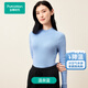 全棉時(shí)代【秀場(chǎng)同款】24秋冬新品女士無(wú)縫一體織棉線(xiàn)衣裸感無(wú)壓 溫泉藍-立領(lǐng) M 160