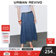 UR2025秋季新款女裝復古休閑百搭腰帶裝飾牛仔半裙UWM850200 藍色 M