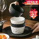 萬(wàn)家全碗家用飯碗陶瓷碗特別好看的米飯碗陶瓷套裝小碗個(gè)人專(zhuān)用餐具大碗 巖紋黑白2只裝