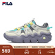 FILA斐樂(lè )官方新款女子籃球鞋夏季透氣低幫休閑運動(dòng)鞋老爹鞋 白蘆筍/神秘灰-WF 37.5