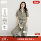對白復古休閑工裝連體褲女2025夏季新款松弛感氣質(zhì)通勤寬松闊腿褲 卡其綠 XL
