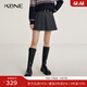 KBNE灰色羊毛半身裙百褶裙2024秋冬新款小個(gè)子A字裙半裙氣質(zhì)短裙 灰色 S