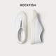Rockfish防潑水一腳蹬漁夫鞋女軟底2026春季新款懶人女鞋孕婦單鞋 條紋白 39