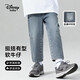 迪士尼寶寶（Disney Baby）男童牛仔褲兒童褲子中大童裝春季休閑百搭舒適直筒長(cháng)褲 淺藍 120