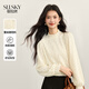 熙世界（sllsky）法式絨感蕾絲打底衫女秋冬2025新款杏色木耳邊半高領(lǐng)上衣 奶油杏 XL