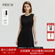 PRICH時(shí)尚氣質(zhì)淡人圓領(lǐng)無(wú)袖連衣裙夏季款赫本風(fēng)通勤收腰中長(cháng)裙女 19黑色 S 160