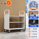 錢(qián)柜圖書(shū)館三層平板書(shū)車(chē)學(xué)校檔案室移動(dòng)手推車(chē)書(shū)店書(shū)架小推車(chē)灰白色