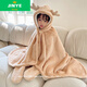 秋冬兒童披肩斗篷披風(fēng)毛毯加厚保暖學(xué)生午睡蓋毯空調毯帶帽子可愛(ài) 兒童披肩-小鹿米色(舒棉絨)