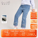 戴維貝拉女童牛仔褲兒童加絨褲子女冬裝女孩牛仔長(cháng)褲童裝