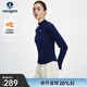 Navigare意大利小帆船女士長(cháng)袖T恤2025秋季新款舒適內搭上衣半開(kāi)領(lǐng)體恤 海軍藍 L