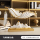裳淇客廳擺件高端大氣上檔次2025現代簡(jiǎn)約羽毛藝術(shù)酒柜擺件客廳2025新 飛鴻羽翼招財擺件【白色】